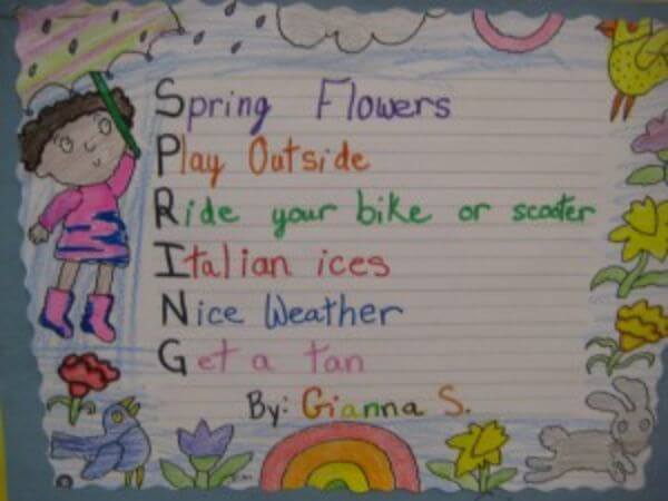 Acrostic Poems Idea For Kids Poetry Activities for Classroom
