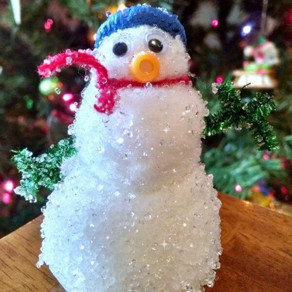 Adorable Sparkly Borax Crystal Snowman Science Craft