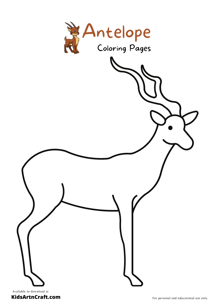 Antelope Coloring Pages For Kids