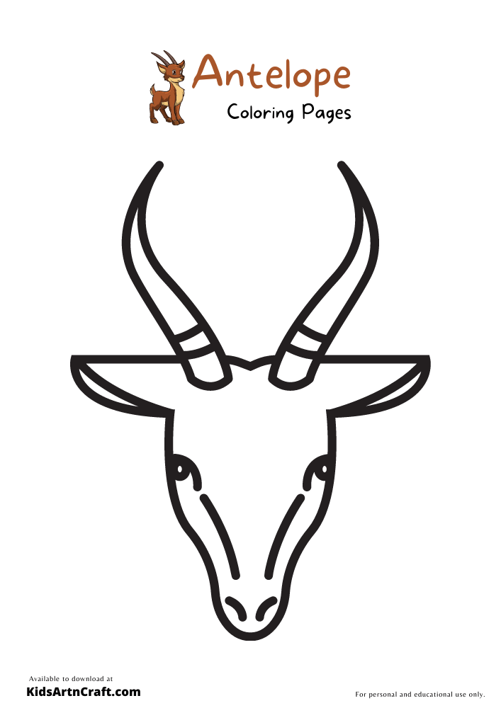 Antelope Coloring Pages For Kids