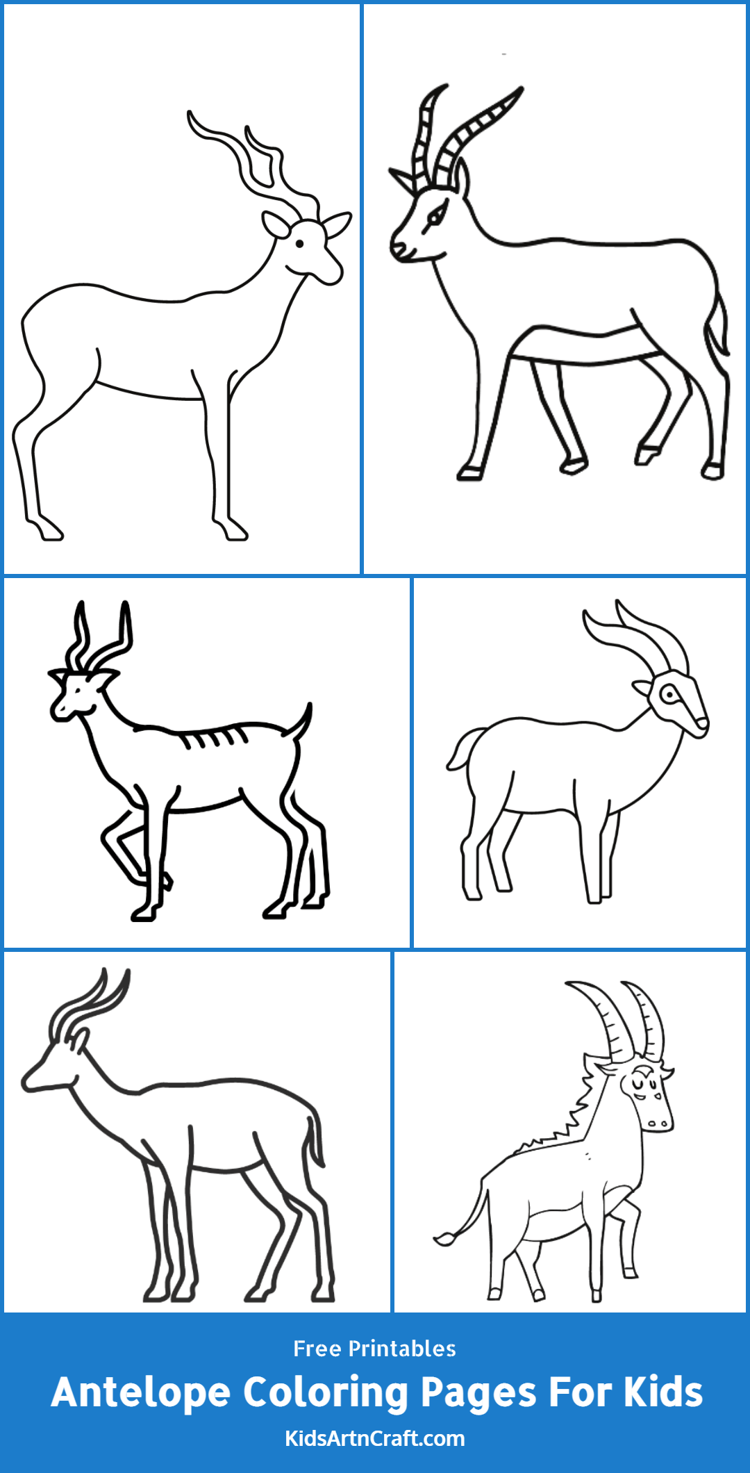 Antelope Coloring Pages For Kids – Free Printables