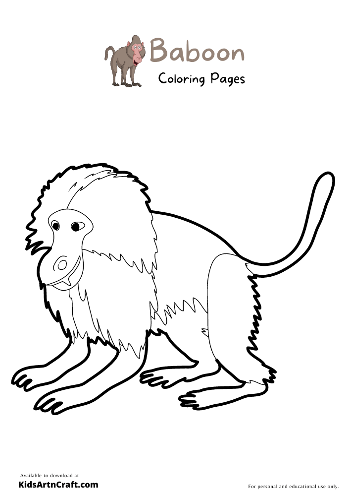 Baboon Coloring Pages For Kids – Free Printables
