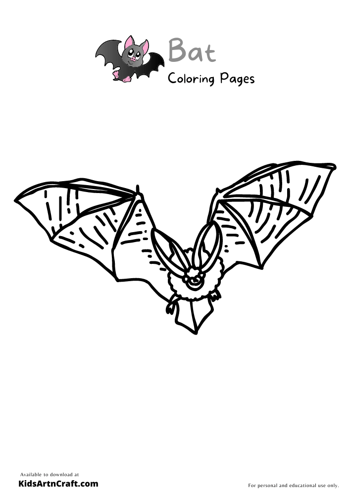 Bat Coloring Pages For Kids – Free Printables