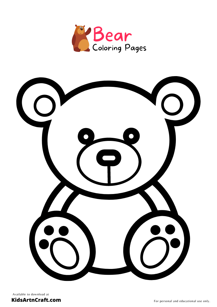 Bear Coloring Pages for Kids – Free Printables