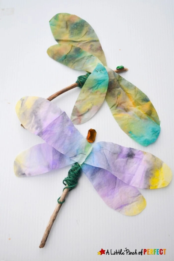 Beautiful Dragonfly Stick Nature Craft For Kids Nature Inspired Crafts and Activities