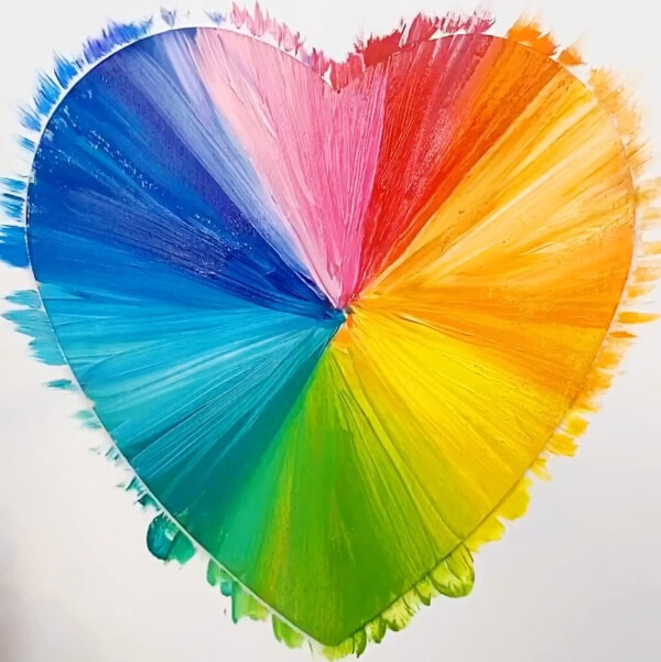 Beautiful Painted Heart Art Project For Children