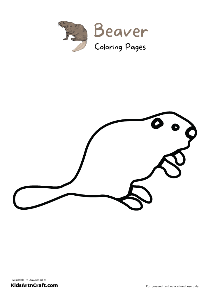 Beaver Coloring Pages For Kids