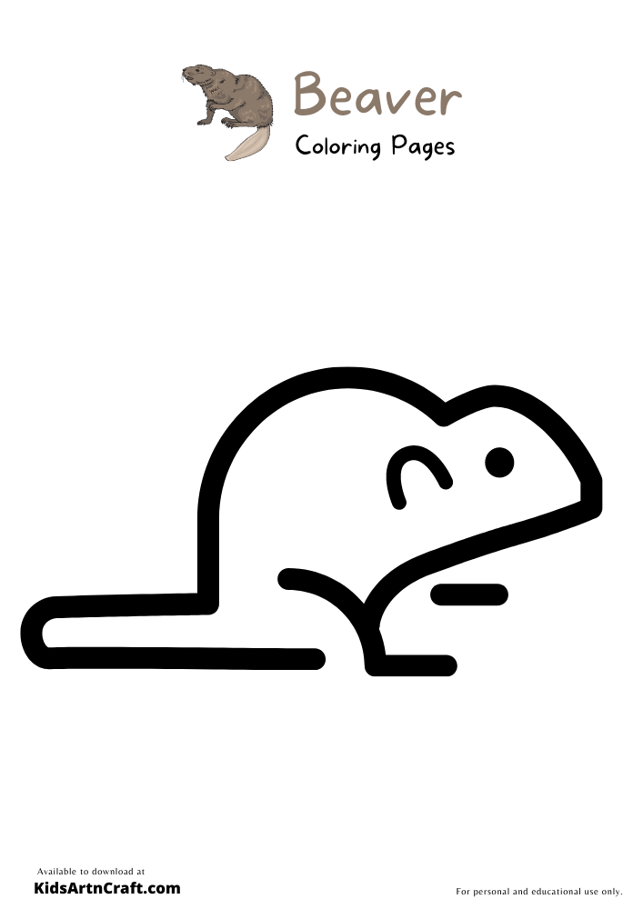 Beaver Coloring Pages For Kids