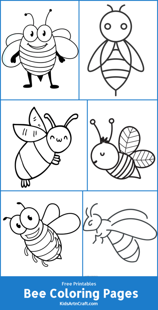 Bee Coloring Pages for Kids – Free Printables - Kids Art &amp; Craft