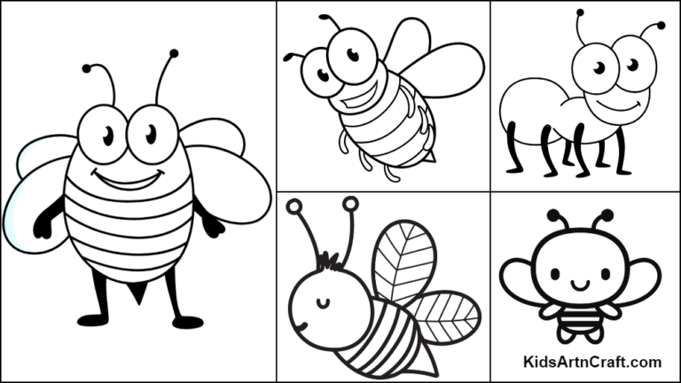 Bee Coloring Pages for Kids – Free Printables - Kids Art &amp; Craft