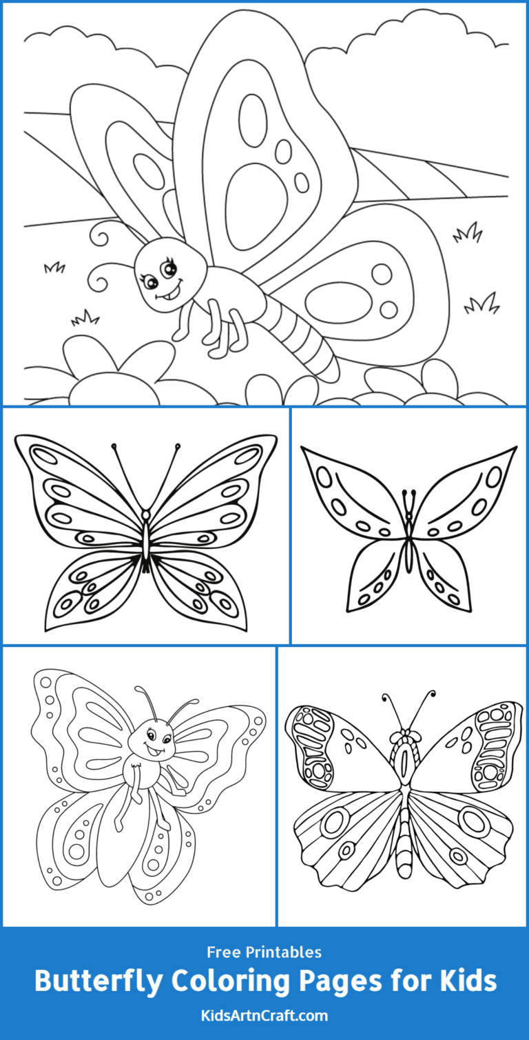 Butterfly Coloring Pages for Kids – Free Printables - Kids Art &amp; Craft