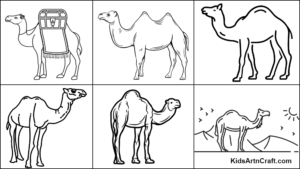 Camel Coloring Pages for Kids – Free Printables - Kids Art &amp; Craft