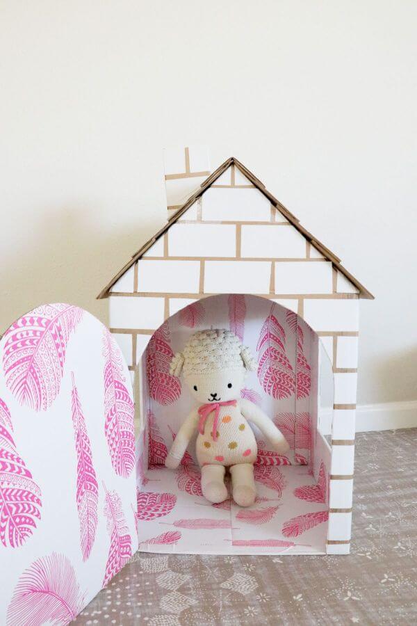 Cardboard Box Houses & Fort Ideas Cardboard Box Playhouse Craft Idea For Toddlers