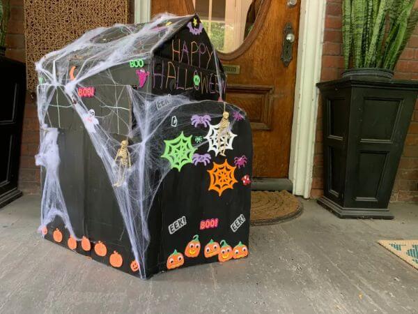 Cardboard Box Haunted House For Halloween Decoration