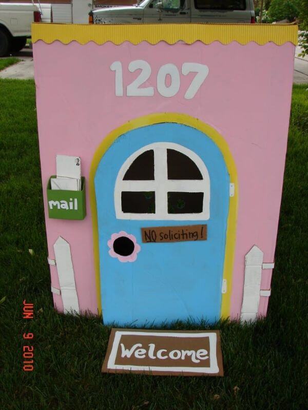 How To Craft A box Playhouse With Barbie Theme 
