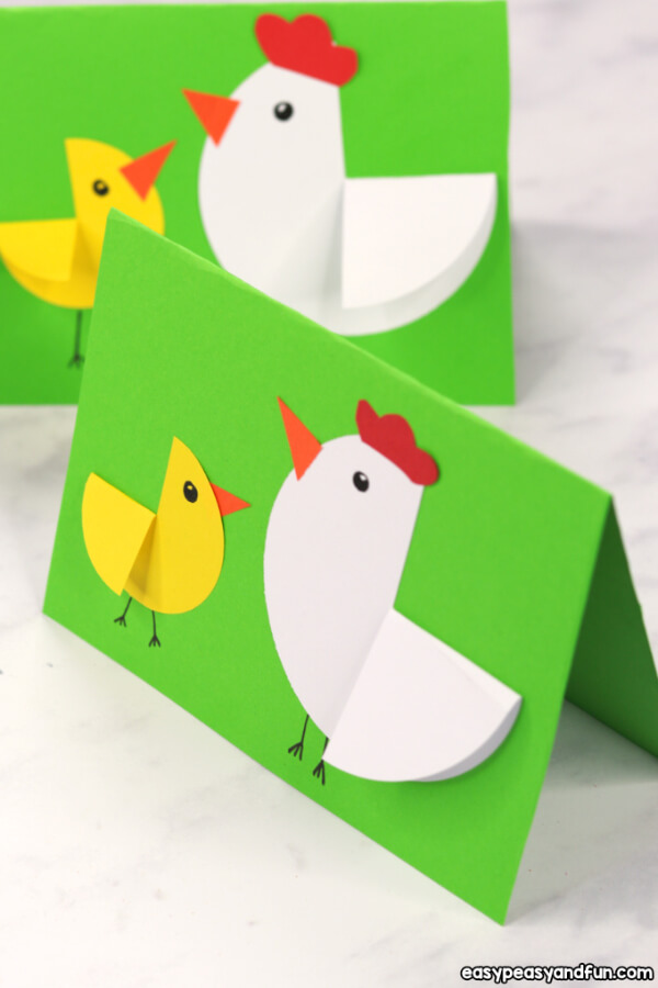Hen And Chick Paper Card For Kids