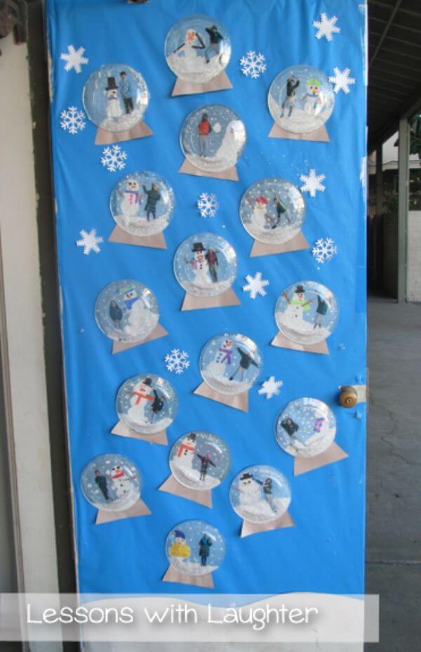 Classroom Door Decoration winter ideas With Snow Globes