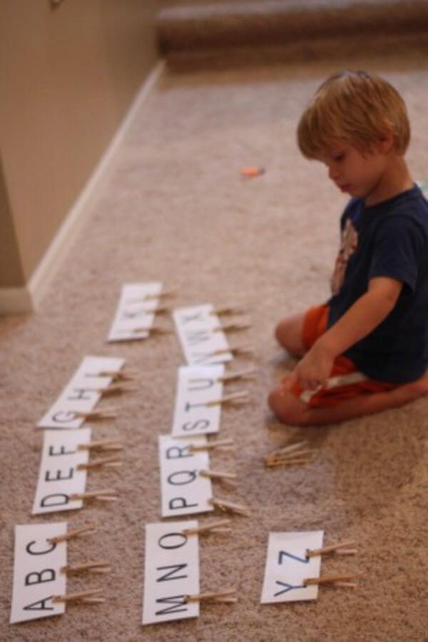 Clothespin Capital & Lowercase Matching Activity For Kids