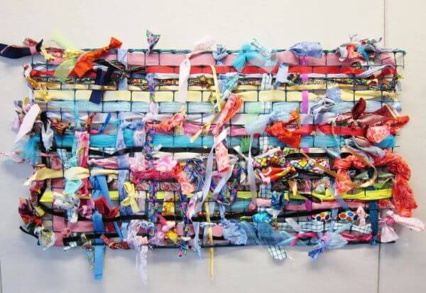 Collaborative Large Weavings school auction art Project For Kids