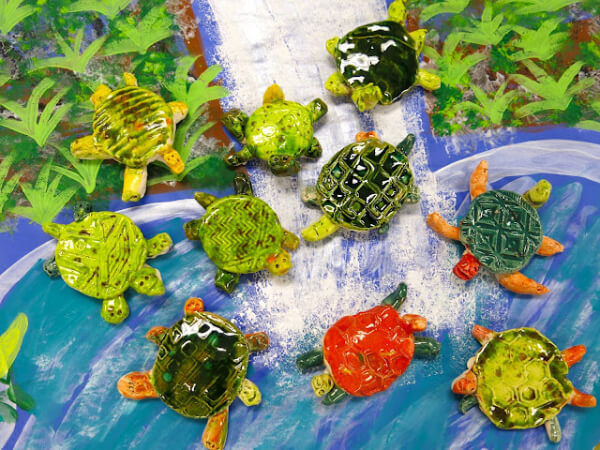 Colorful Clay Texture Turtle Activity Kindergarten Art & Craft Projects