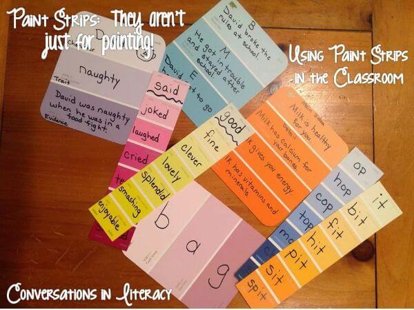  Colorful Fun Of Using Paint Strips In Your Classroom Paint Chip Crafts & Activities for Kids