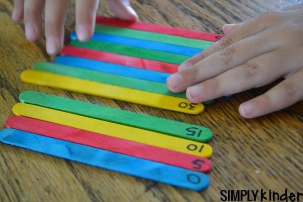 Kindergarten Math Games to Play at Home DIY Counting Math Game With Popsicle stick