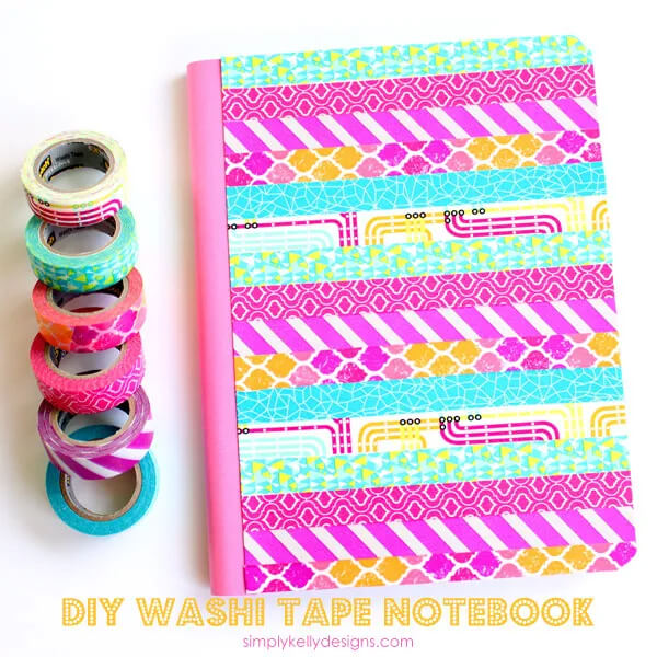Washi Tape Ideas for Parents & Teachers Diy Washi Tape Covered The Composition Notebook