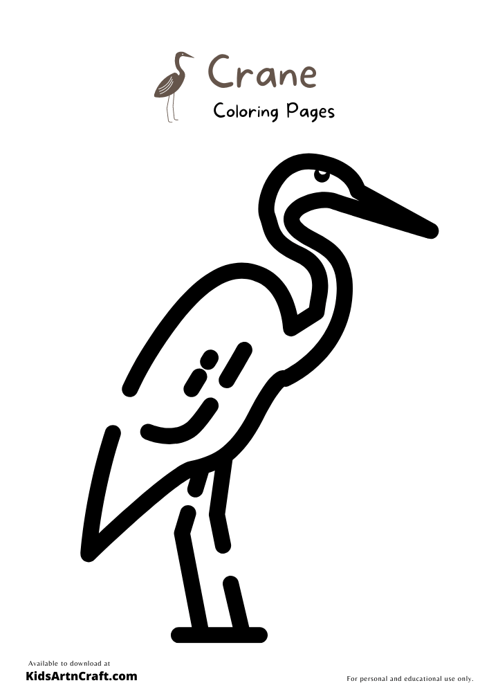  Crane Coloring Pages For Kids – Free Printables