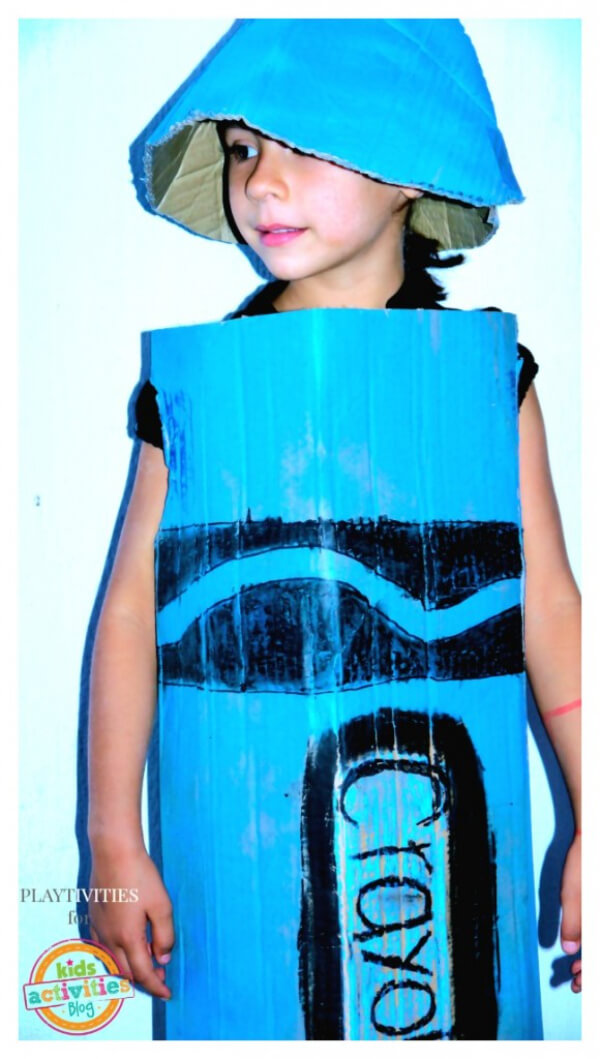 Crayon Costume Cardboard Box For Adults