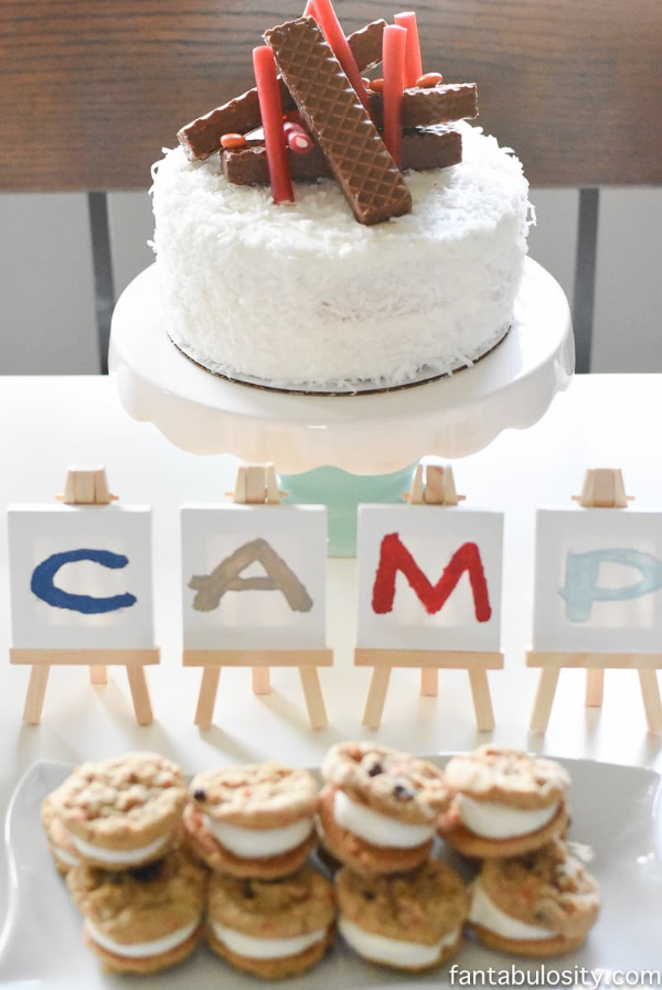 Creative Camping Birthday Party Cake Idea