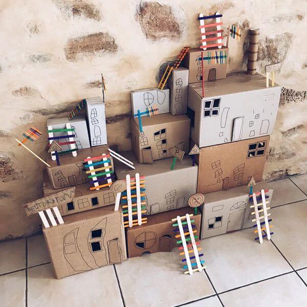 Creative Cardboard Box Town Activity For Kids At Home