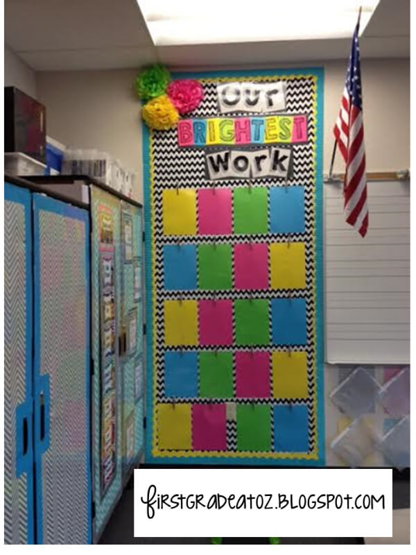 Rainbow Bulletin Boards for Classroom Creative Rainbow Themed Student Classwork Board