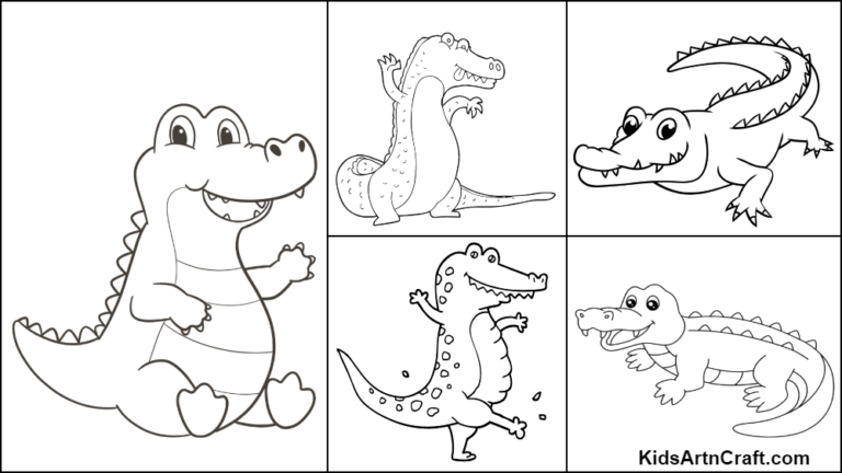 Crocodile Coloring Pages for Kids – Free Printables - Kids Art &amp; Craft