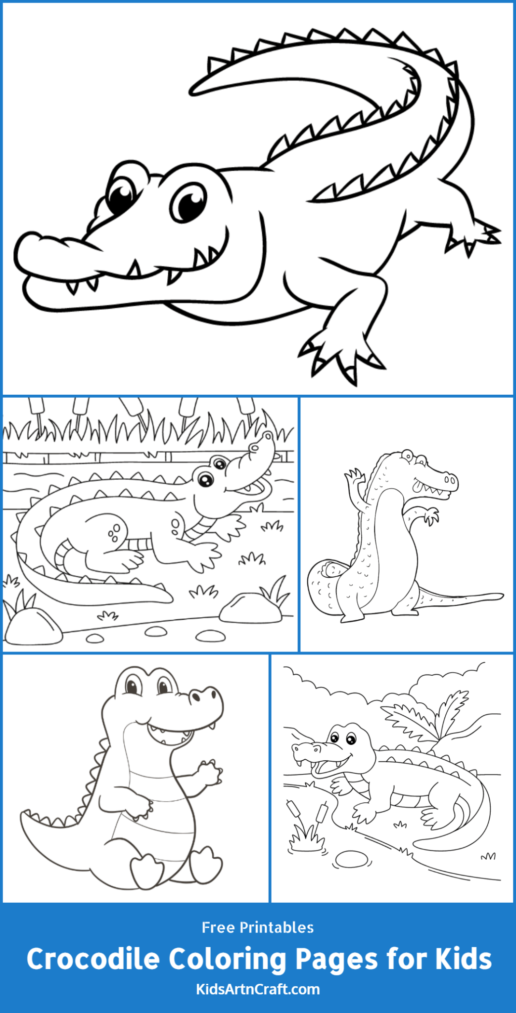 Crocodile Coloring Pages for Kids – Free Printables - Kids Art & Craft