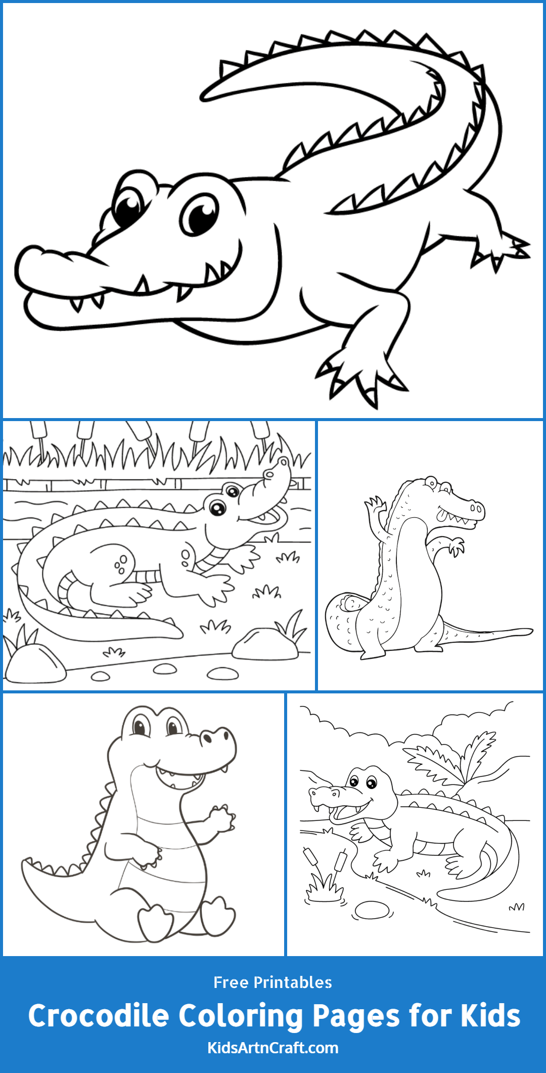 Crocodile Coloring Pages for Kids – Free Printables