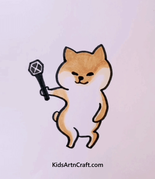 Shiba Inu Dancing Cute Animal Drawings For Preschoolers