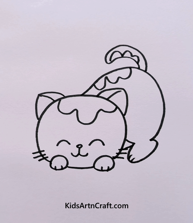 Teach Kids To Draw In An Easy Way Cat With Gratitude