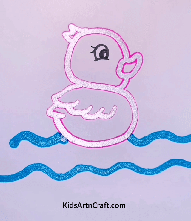Glitter Pen Duck Cute Animal Drawings For Preschoolers