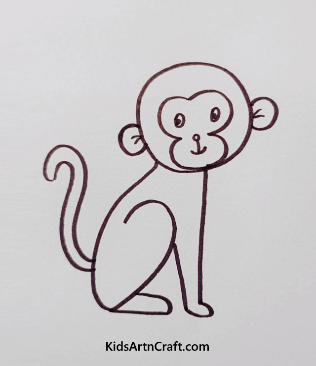 Naughty Monkey Cute Animal Drawings For Preschoolers