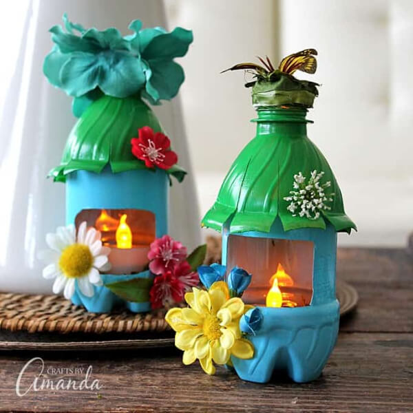 Beautiful Fairy Light Recycled Bottle Craft Project For Earth Day