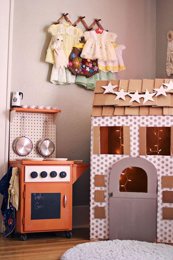 Cardboard Box Houses & Fort Ideas DIY Cardboard Home Idea For Children