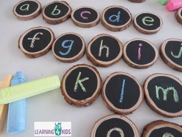 DIY Chalkboard Branch Circles Learning Activities For Kids