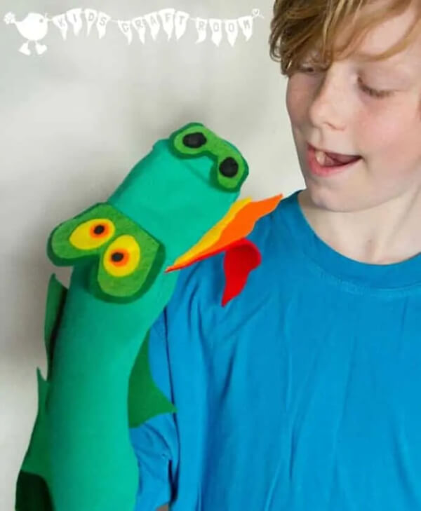 DIY Dragon Puppet Craft With Sock