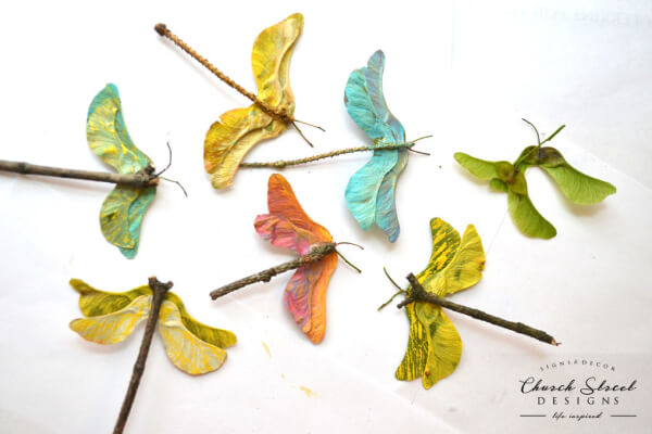 Easy Nature Crafts and Activities for Kids DIY Maple Seeds Dragonfly Craft Ideas For Kids