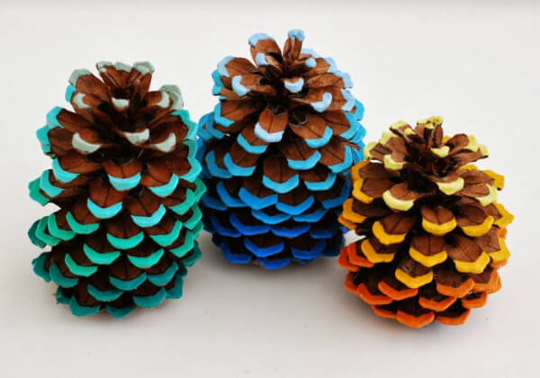 DIY Ombre Pinecone Thanksgiving Craft Project for Kids