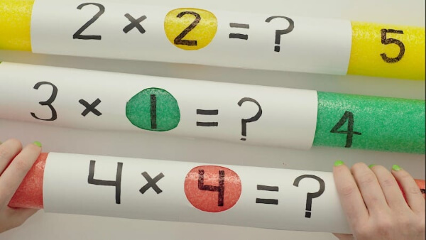 DIY Pool Noodle Multiplication Activities Fun Addition Activities for Kids