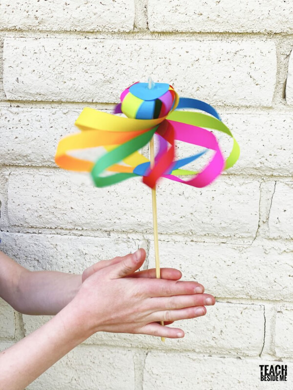 DIY Rainbow Twirling Paper Toy For Kids