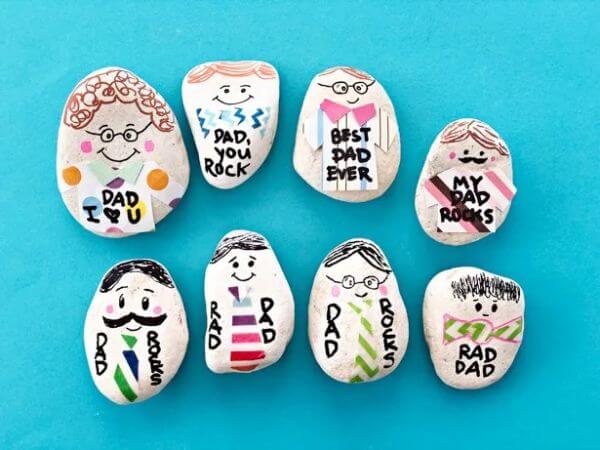 DIY Rocks Father's Day Paperweight Craft for Kids Father’s Day Crafts for Kids