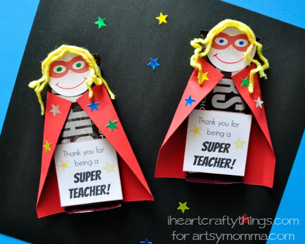Handmade Gift Ideas For Teachers DIY Super Hero Candy Bar Teacher Gift