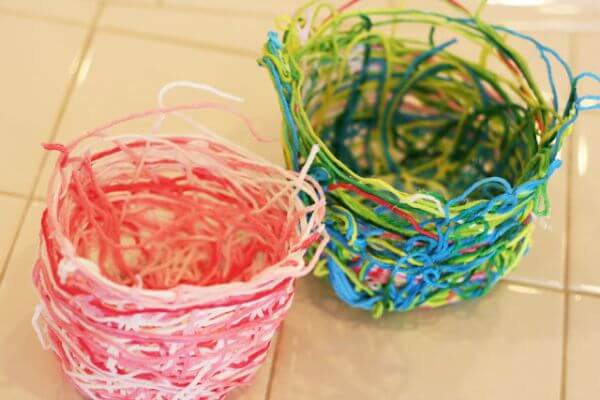 First Grade Art Projects for Kids DIY Yarn Baskets Printables Craft For Kids
